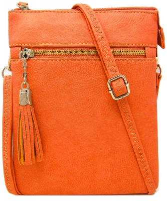 Fashion Multi Compartment Cross Body Bag WU022 CARROT